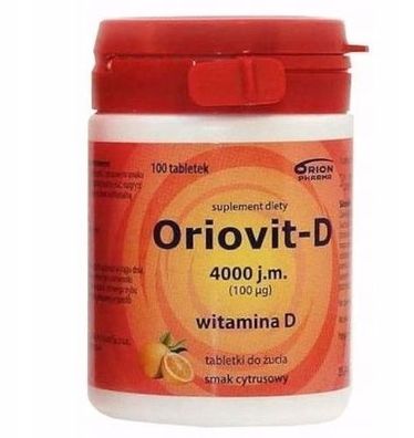 Oriovit-D 4000 IE, 100 Tabletten - Hochdosiertes Vitamin D Supplement aus Polen,