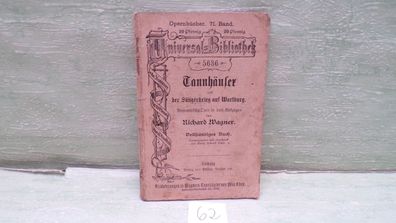 Opernbücher 71 Tannhäuser Sängerkrieg auf Wartburg Richard Wagner Kruse