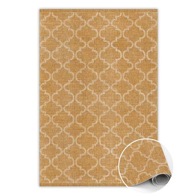 Vinyl Teppich Läufer Zum Wohnzimmer Tulup Braunmarokkanisches Muster Bodenmatte