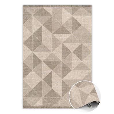 Vinyl Teppich Zum Schlafzimmer Tulup Braundreiecke Und Quadrate Bodenmatte