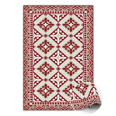Pvc Teppich Zum Wohnzimmer Tulup Rotblumenmuster Bodenmatte