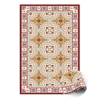 Pvc Teppich Zum Wohnzimmer Tulup Rot orientalischer Stil Bodenmatte