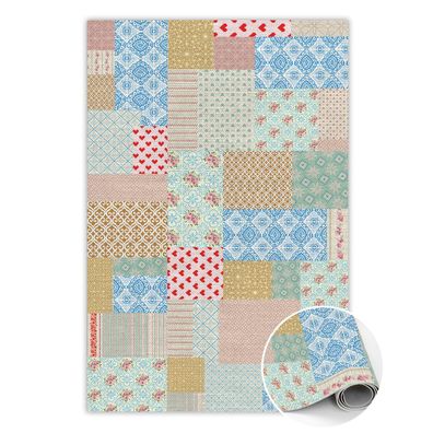 Teppich Auf Pvc Zum Flur Tulup Mehrfarbigpatchwork Verschiedene Stücke Bodenmatte