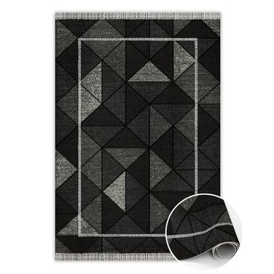 Teppich Pvc Zum Wohnzimmer Tulup Graudreiecke 3D-Effekt Bodenmatte