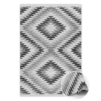Pvc Teppich Zum Flur Tulup Graugraues Geometrisches Muster Bodenmatte