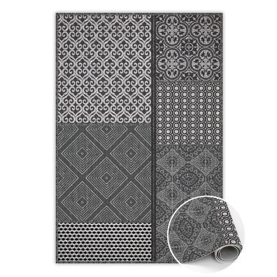 Teppich Pvc Zum Schlafzimmer Tulup Grauein Mix Aus Verschiedenen Mustern Bodenmatte