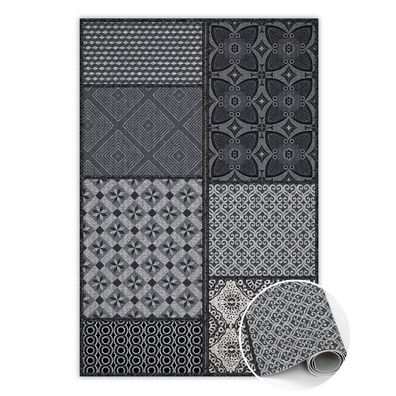 Teppich Auf Pvc Zur Küche Tulup Grau ein Mustermix Bodenmatte