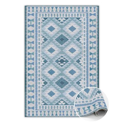 Vinyl Teppich Läufer Zur Küche Tulup Blau e Rauten Bodenmatte