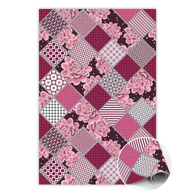 Pvc Teppich Zum Schlafzimmer Tulup Rosa sukkulenten-Collage Bodenmatte