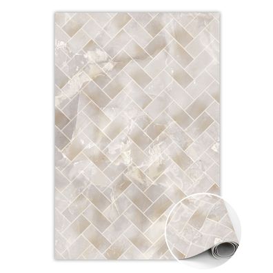 Teppich Auf Pvc Zum Flur Tulup Creme farbenmarmorplatten Bodenmatte