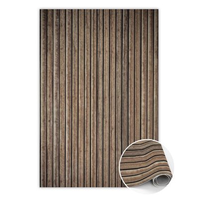 Vinyl Teppich Zum Schlafzimmer Tulup Braun gestreiftes Brett Bodenmatte