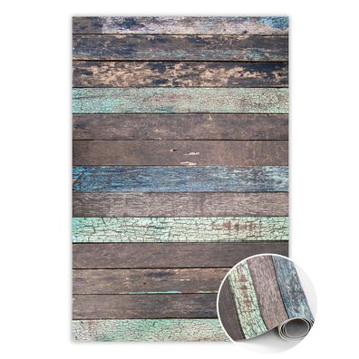 Teppich Auf Pvc Zum Schlafzimmer Tulup Braun horizontale Bretter Bodenmatte