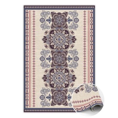 Vinyl Teppich Zur Küche Tulup Beige antike Blumen Bodenmatte