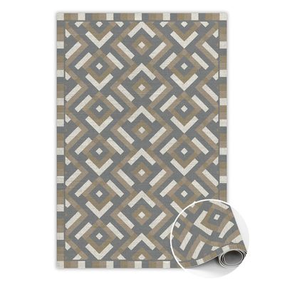 Pvc Teppich Zum Flur Tulup Beigeaztekische Geometrie Bodenmatte