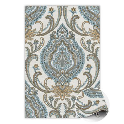 Pvc Teppich Zum Schlafzimmer Tulup Creme farbenorientalische Blumen Bodenmatte