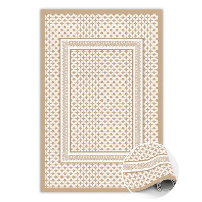 Pvc Teppich Zum Schlafzimmer Tulup Beige geometrischer Zopf Bodenmatte