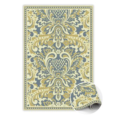 Vinyl Teppich Läufer Zur Küche Tulup Grün exotische Blumen Bodenmatte