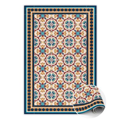 Vinyl Teppich Läufer Zur Küche Tulup Mehrfarbig florale Geometrie Bodenmatte