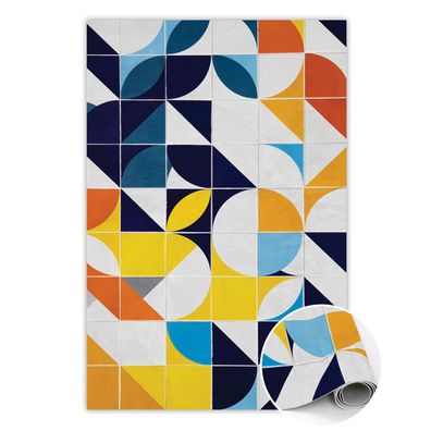 Teppich Pvc Zum Flur Tulup Mehrfarbig geometrische Formen Bodenmatte