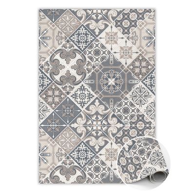 Vinyl Teppich Zum Flur Tulup Beige katalanische Blumen Bodenmatte