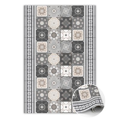 Teppich Pvc Zur Küche Tulup Grau fliesen Und Streifen Bodenmatte