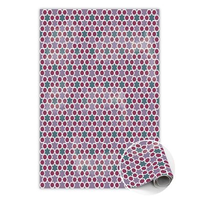 Teppich Auf Pvc Zum Wohnzimmer Tulup Lila geometrische Sterne Bodenmatte