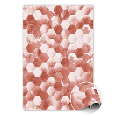 Vinyl Teppich Läufer Zum Flur Tulup Orange aquarell Sechsecke Bodenmatte