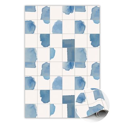 Teppich Pvc Zum Wohnzimmer Tulup Creme farbenaquarellwürfel Bodenmatte