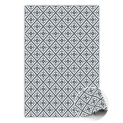 Vinyl Teppich Zum Flur Tulup Blaugeometrische Rauten Bodenmatte