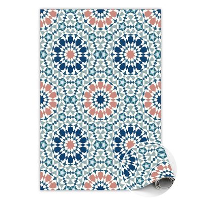 Teppich Auf Pvc Zum Flur Tulup Blaumarokkanische Geometrie Bodenmatte