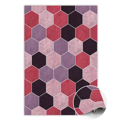 Vinyl Teppich Läufer Zur Küche Tulup Rosa strukturelle Sechsecke Bodenmatte