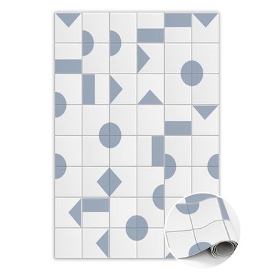 Pvc Teppich Zum Flur Tulup Creme farbengeometrische Formen Bodenmatte
