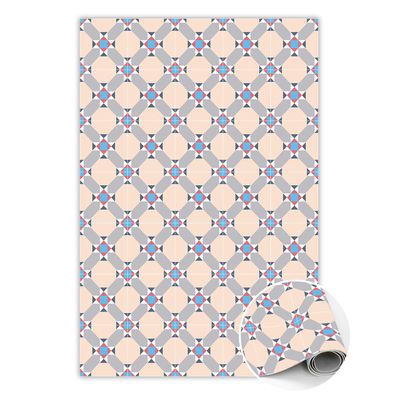 Vinyl Teppich Läufer Zum Wohnzimmer Tulup Creme farbenmarokkanische Rauten Bodenmatte