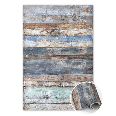 Pvc Teppich Zur Küche Tulup Blau horizontale Bretter Bodenmatte