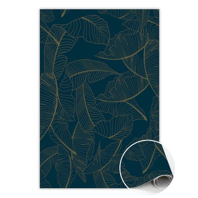 Teppich Pvc Zum Wohnzimmer Tulup Marineblaublattskelett Bodenmatte