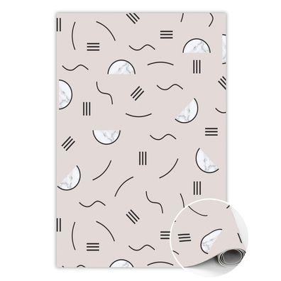 Vinyl Teppich Läufer Zum Schlafzimmer Tulup Beige abstrakte Formen Bodenmatte