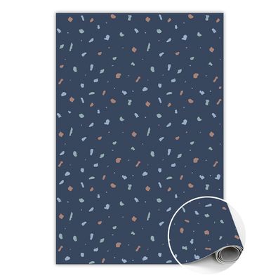 Teppich Pvc Zur Küche Tulup Marine Blau abstrakte Flecken Bodenmatte