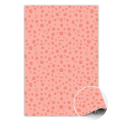 Teppich Auf Pvc Zum Wohnzimmer Tulup Rosa pfotenabdrücke Bodenmatte