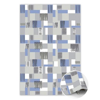 Vinyl Teppich Läufer Zum Wohnzimmer Tulup Grau geometrische Rechtecke Bodenmatte