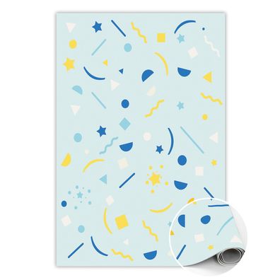 Pvc Teppich Zum Wohnzimmer Tulup Blau abstrakte Piñata Bodenmatte