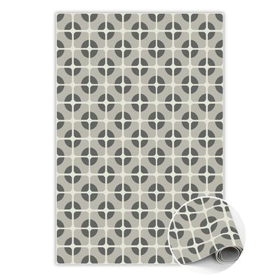 Vinyl Teppich Läufer Zum Schlafzimmer Tulup Creme farbengeometrische Kreise Bodenmatt