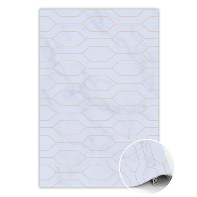 Teppich Pvc Zur Küche Tulup Blau dekorierter Marmor Bodenmatte