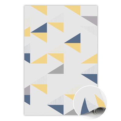 Teppich Auf Pvc Zum Flur Tulup Weiß geometrische Dreiecke Bodenmatte