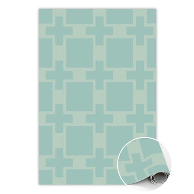 Pvc Teppich Zum Schlafzimmer Tulup Creme farbengeometrische Kreuze Bodenmatte