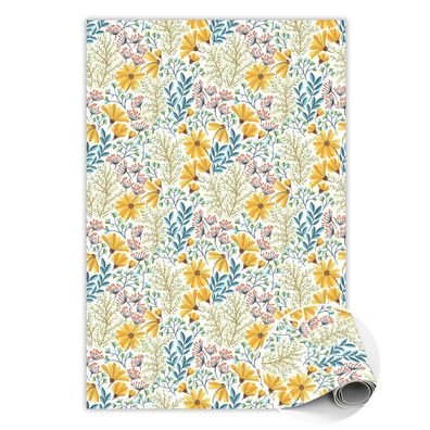 Pvc Teppich Zum Flur Tulup Gelb frühlingsblumen Bodenmatte