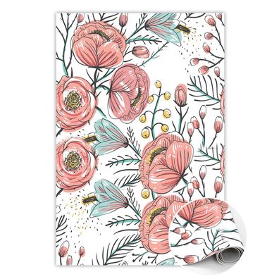 Pvc Teppich Zum Wohnzimmer Tulup Rosa zarte Blüten Bodenmatte