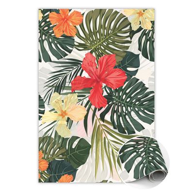 Vinyl Teppich Läufer Zum Schlafzimmer Tulup Rot paradiesblumen Bodenmatte