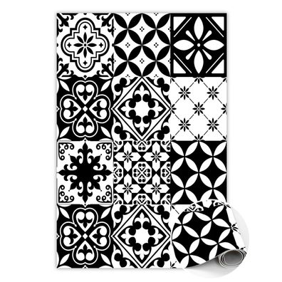 Teppich Auf Pvc Zum Wohnzimmer Tulup Schwarz portugiesische Fliesen Bodenmatte