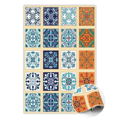 Pvc Teppich Zum Flur Tulup Mehrfarbiggriechische Fliesen Bodenmatte