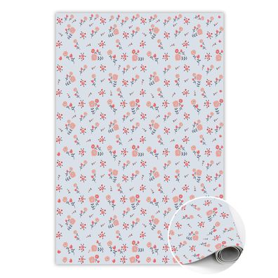 Pvc Teppich Zum Wohnzimmer Tulup Blaulandblumen Bodenmatte